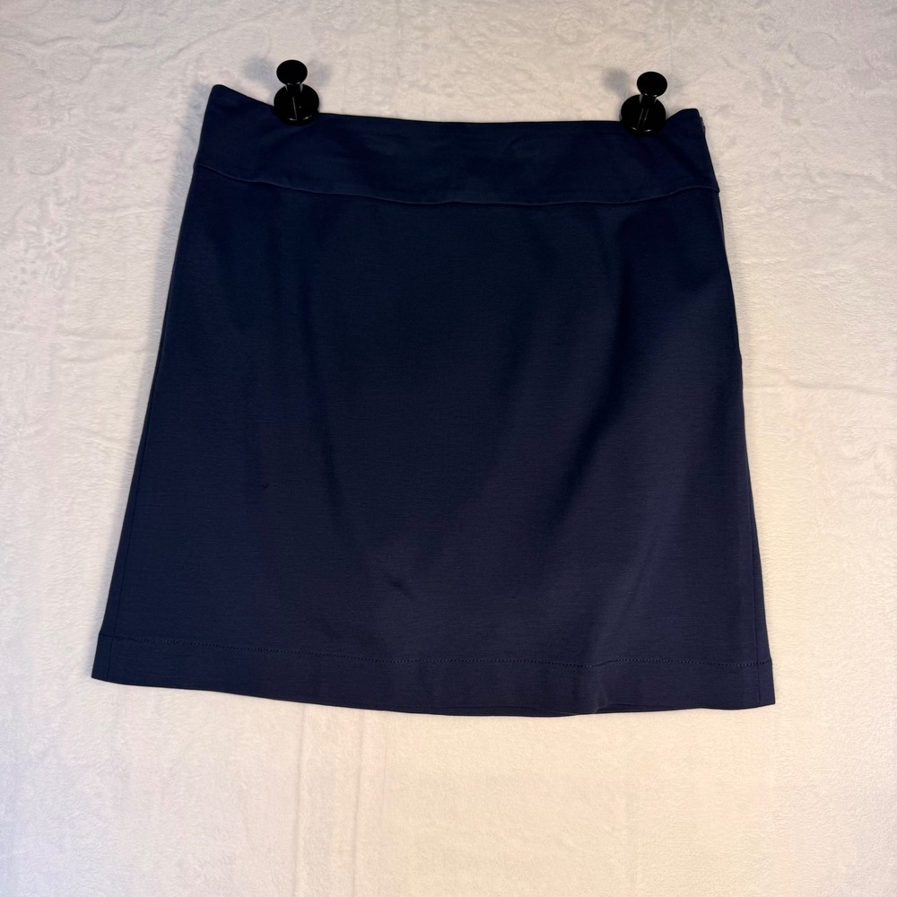 Banana Republic Navy Ponte Knit A-Line Mini Skirt Side Zip Size 6